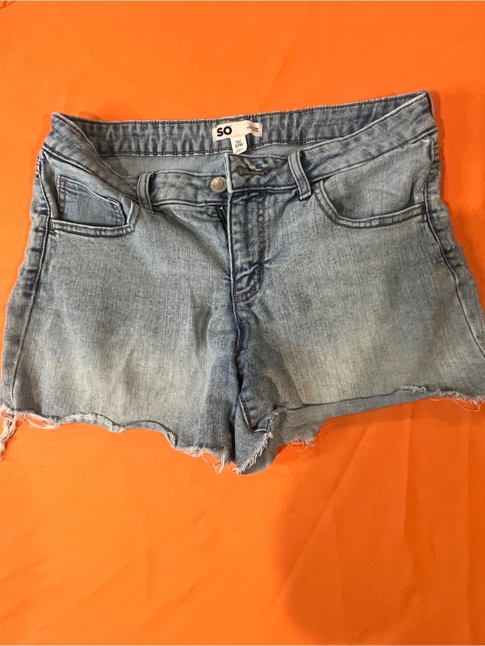 SO Light Blue Distressed Denim Cutoff Shorts - Picture 2 of 9